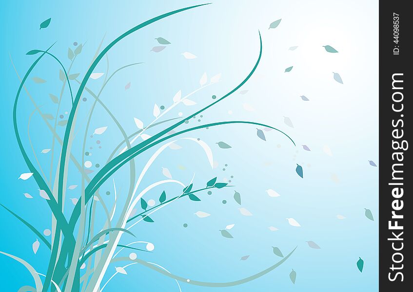 Vector image of the decorative grass and the falling leaves. Vector image of the decorative grass and the falling leaves.