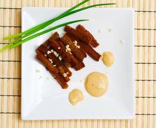 Rusk With Spring Onion. Royalty Free Stock Photo Rusk With Spring Onion. Royalty Free Stock Photo