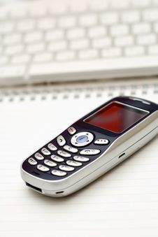 Mobile Phone And Keyboard. Royalty Free Stock Photos