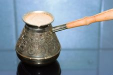 Turkish Coffee Pot With Coffee Royalty Free Stock Photos