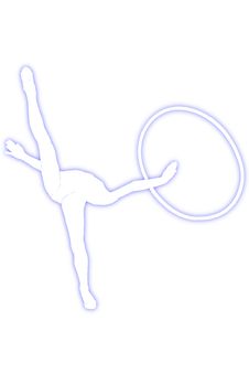 Gymnast With A Hoop Stock Images
