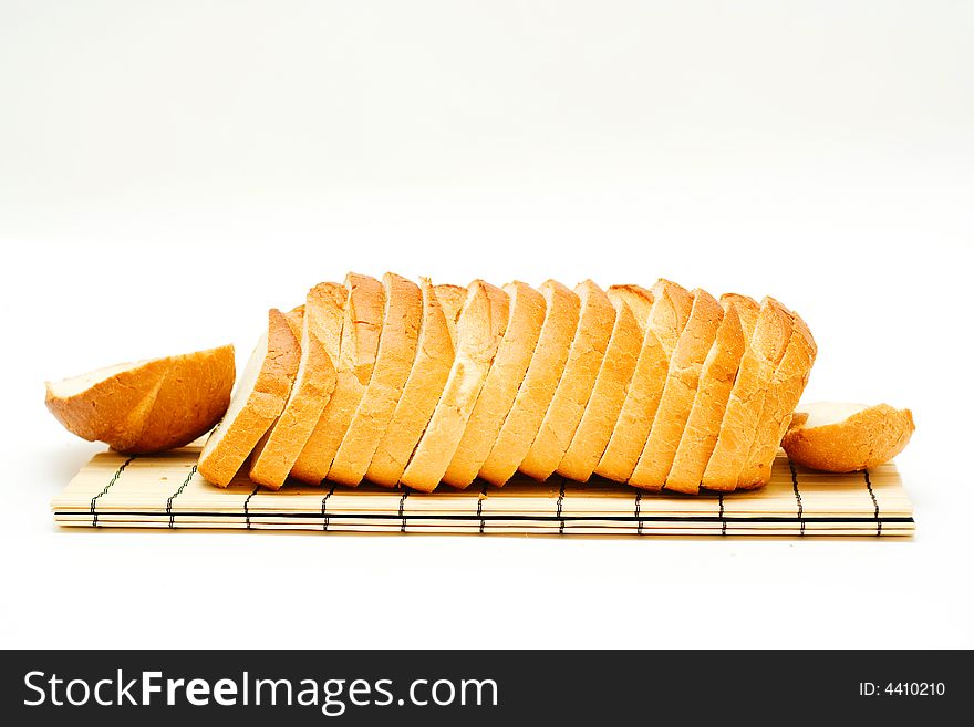 Long loaf. Isolated on white.