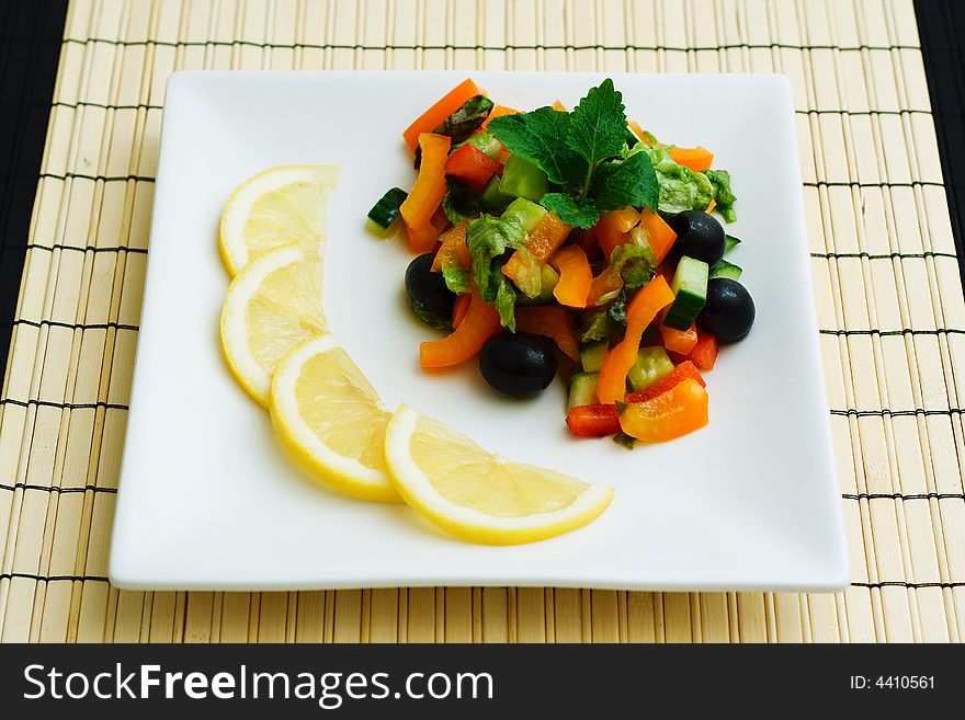 Fresh salad. Close up shot.