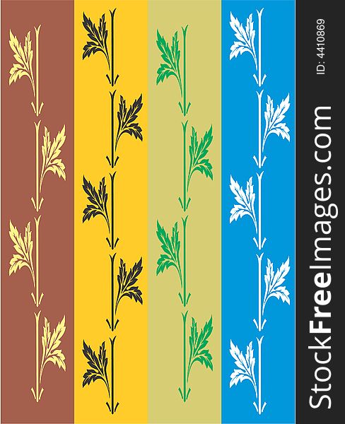 Set of colors with vegetation, vector, illustration