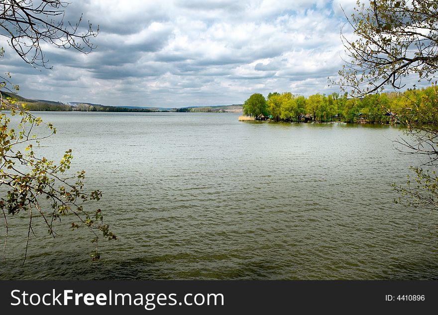 Lake Cricova in spring. Moldova