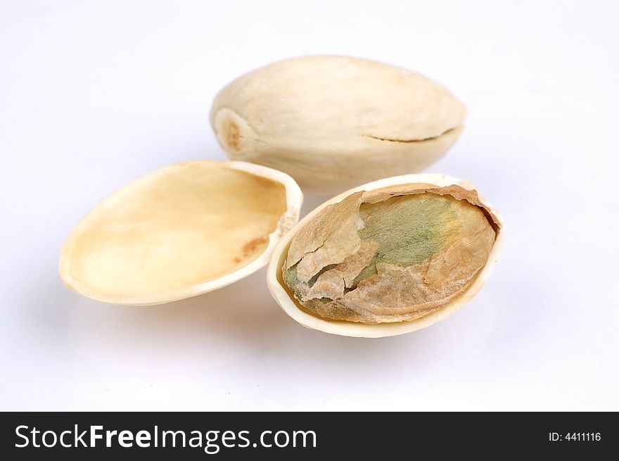 Peeled hard shell cobnut macro or close up