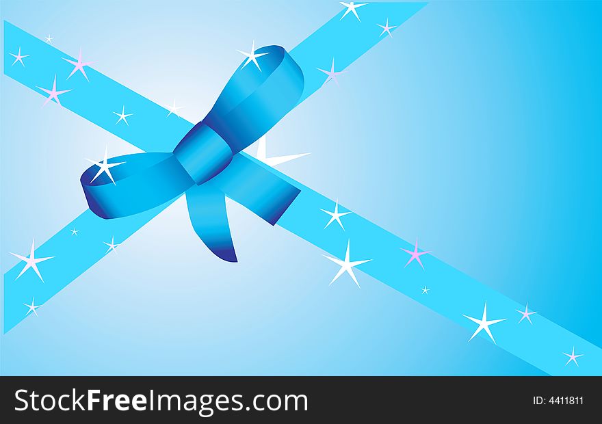 Blue flayer with stars, vector illustration
