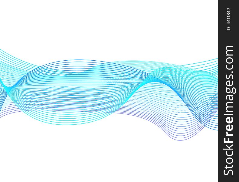 Blue wavy background, vector illustration