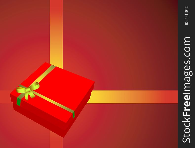 Flayer with gift box, vector illustration