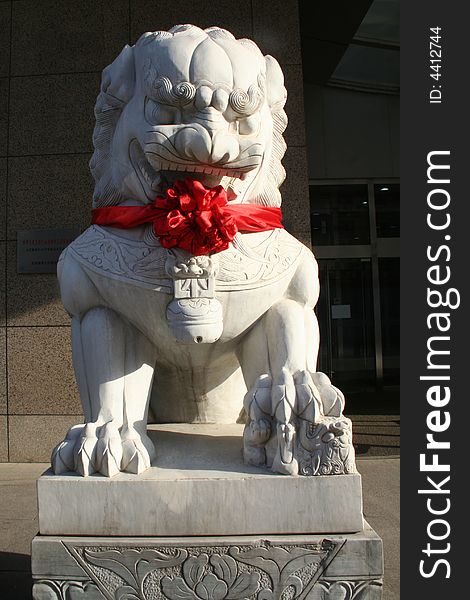 A Stone Lion. In China it is regard as a guard.