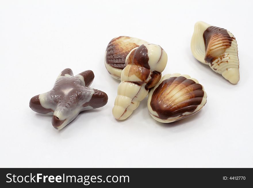 Sweet chocolate candy isolated on white background