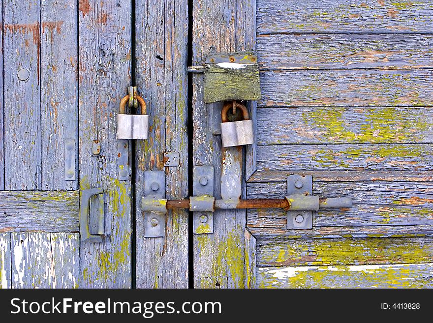 Door with two old locks