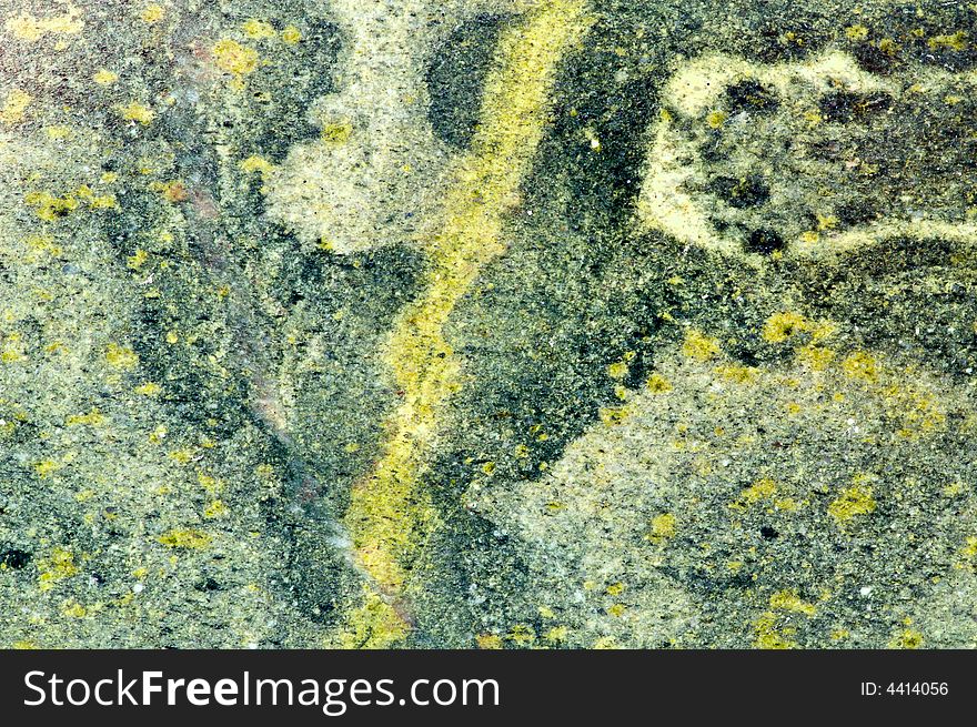 Malachite texture, green and yellow surface