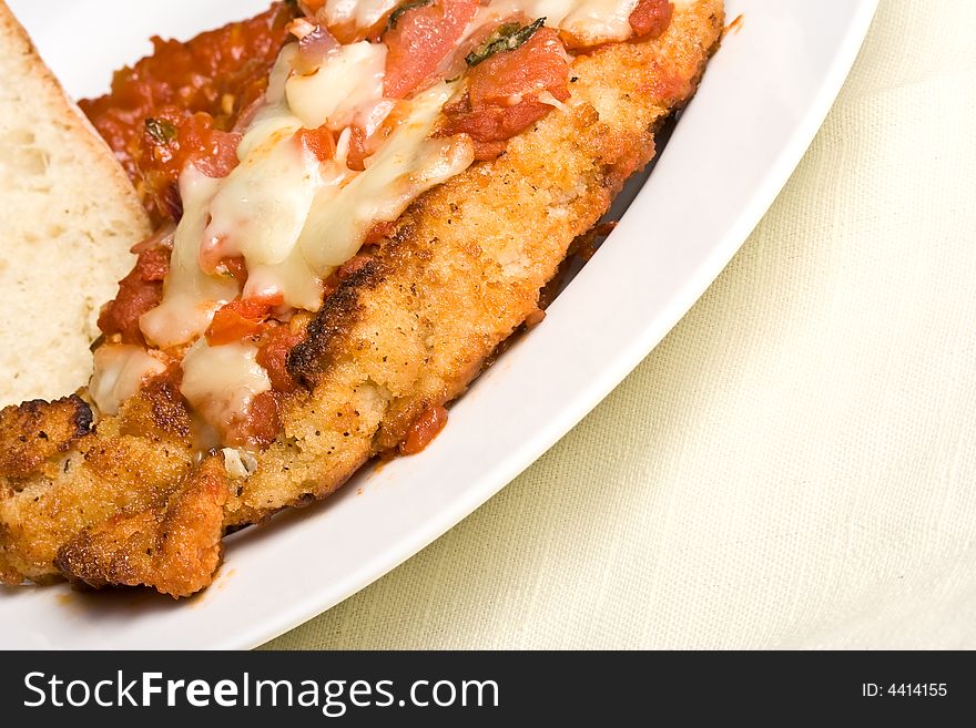 Hot out of the oven fresh chicken parmesan