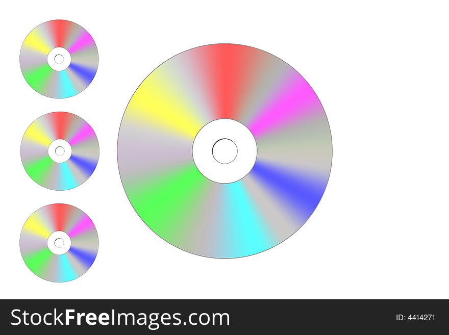 Illustration of CDs isolated over white. Illustration of CDs isolated over white