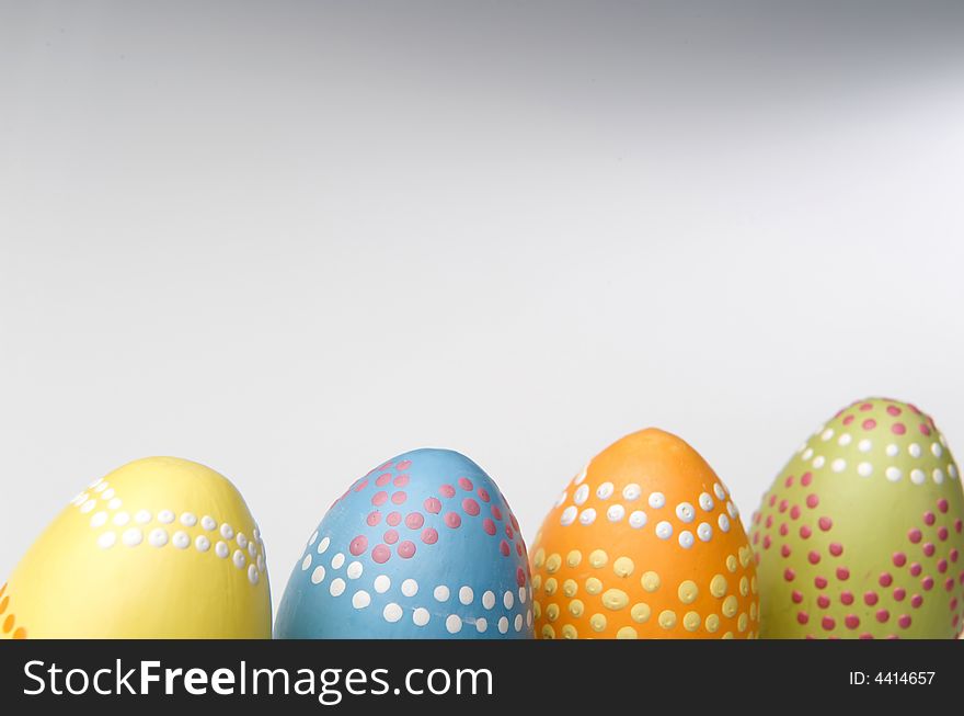 Colorful easter eggs hand painted