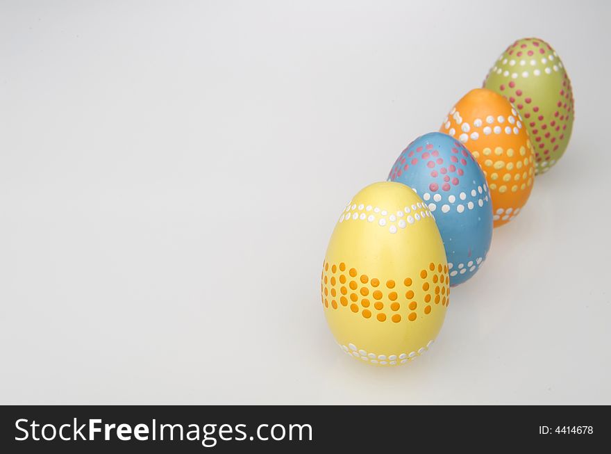 Colorful easter eggs hand painted