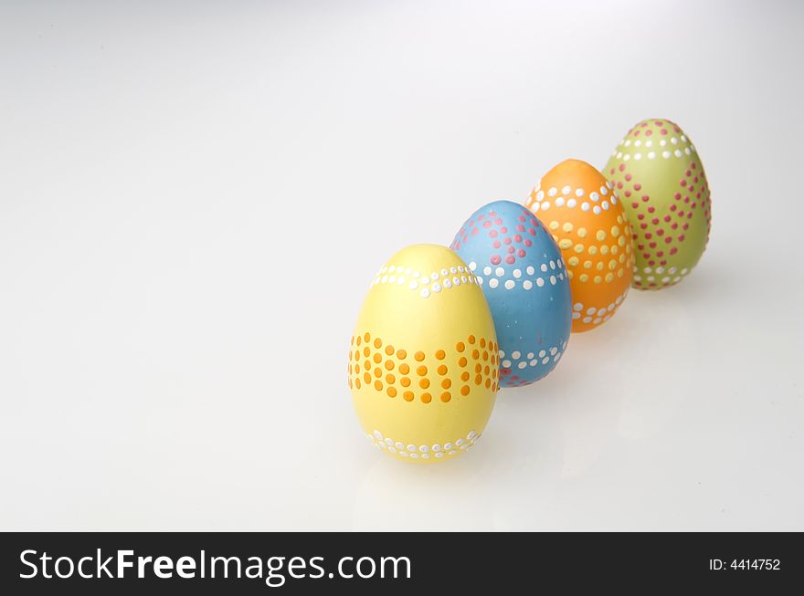 Colorful easter eggs hand painted