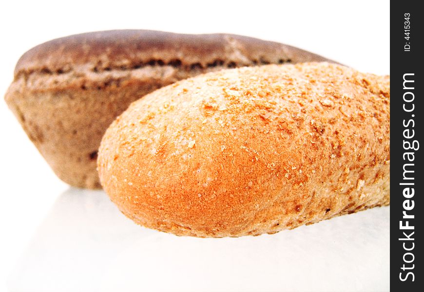 Bread on white background. See my other images of bread and food