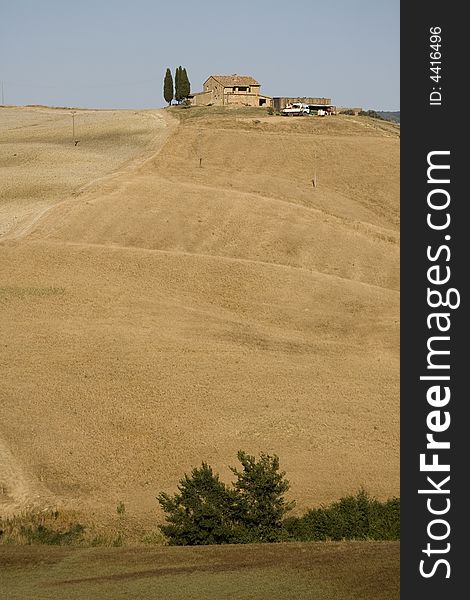 Tuscan countryside en italy central with home. Tuscan countryside en italy central with home