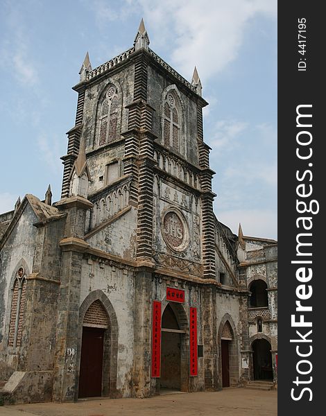 Cathedral in Weizhou Island Guangxi southwest China . Cathedral in Weizhou Island Guangxi southwest China