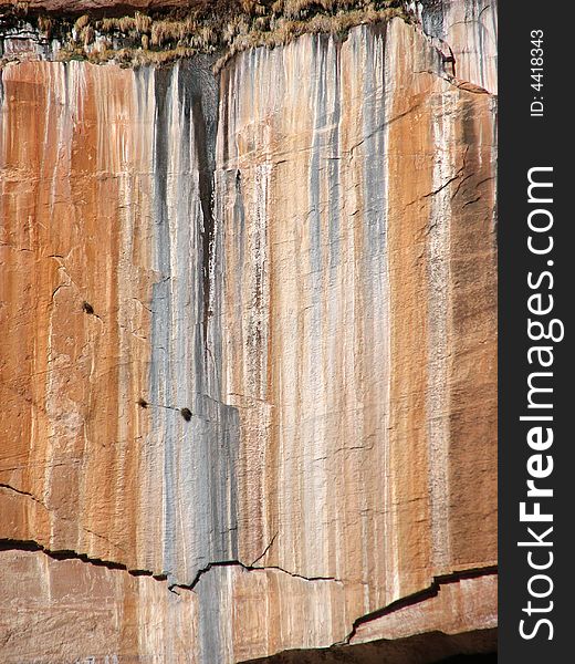A massive cliff face in Zion National Park.  Utah, U.S.A. A massive cliff face in Zion National Park.  Utah, U.S.A.