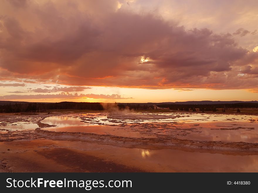 Sunset Over Grand Fountain Poo