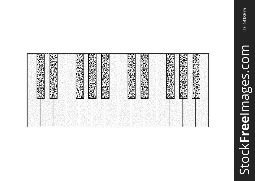 An illustration of the keys of a piano made up of notes. An illustration of the keys of a piano made up of notes