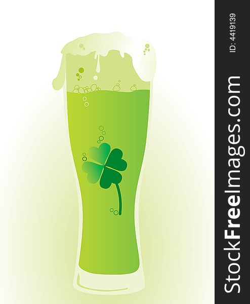 A glass of green beer for Saint Patricks day. A glass of green beer for Saint Patricks day.