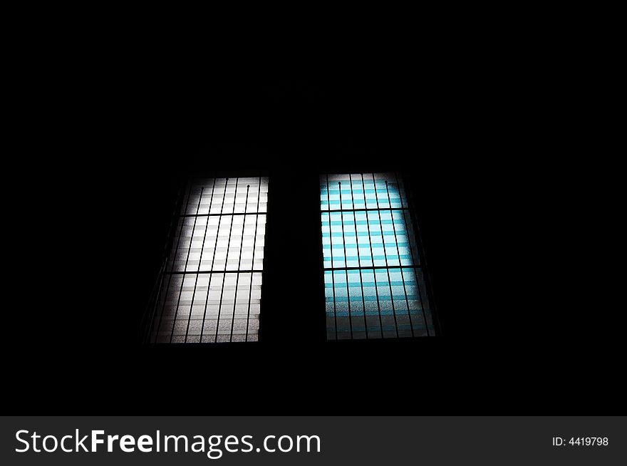 Windows in an old church