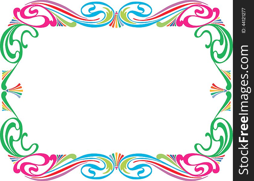 Vector image of the multicolored decorative frame . Vector image of the multicolored decorative frame .