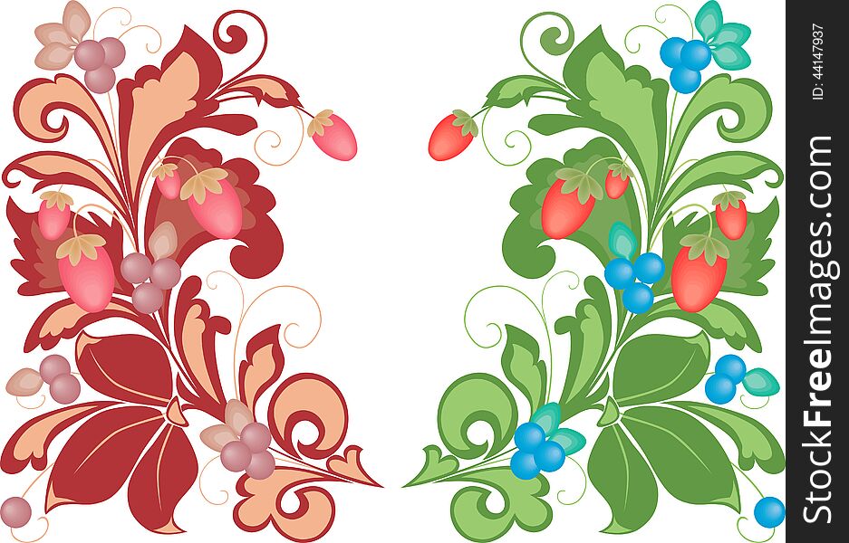 Vector image of the decorative bouquet of the forest berries. Vector image of the decorative bouquet of the forest berries.