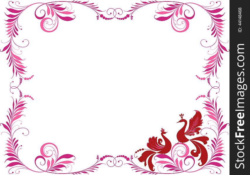 Decorative frame with two birds