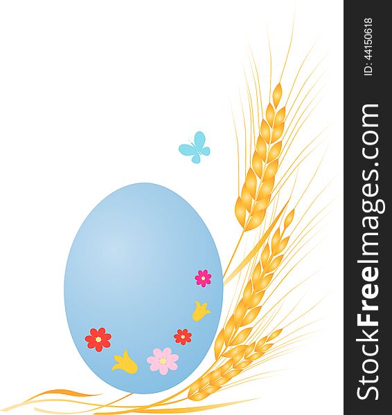 Vector image of the easter egg with the wheat. Vector image of the easter egg with the wheat.