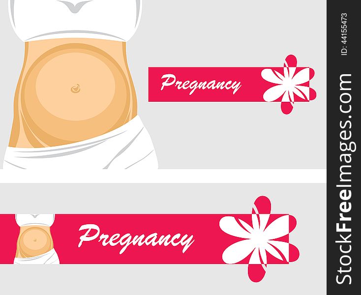 Pregnancy. Banners for design. Illustration