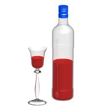 Wine Glass And Bottle Royalty Free Stock Photography Wine Glass And Bottle Royalty Free Stock Photography
