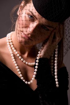 Portrait Of Young Lady In Black Royalty Free Stock Images Portrait Of Young Lady In Black Royalty Free Stock Images