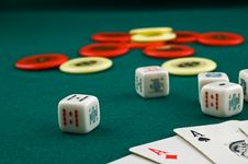 Dice, Cards And Chips Stock Image Dice, Cards And Chips Stock Image