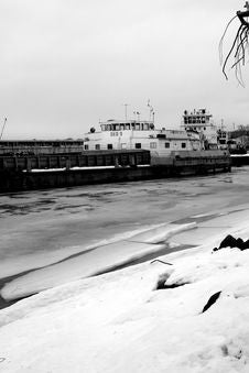 Industrial Ship In Winter Royalty Free Stock Photography Industrial Ship In Winter Royalty Free Stock Photography