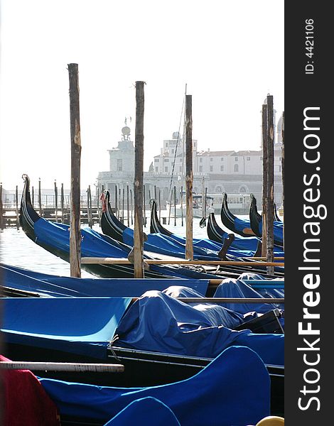 Gondola's Pier near Doge Palace in Venice. Italy. Gondola's Pier near Doge Palace in Venice. Italy