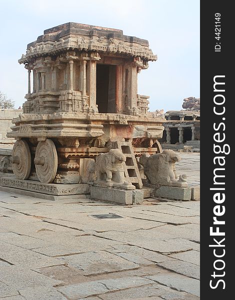 Chariot in Hampi in Karnataka, India