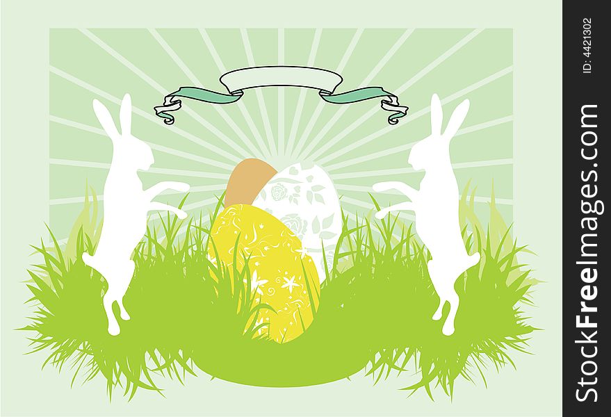Easter bunny silhouette vector illustration