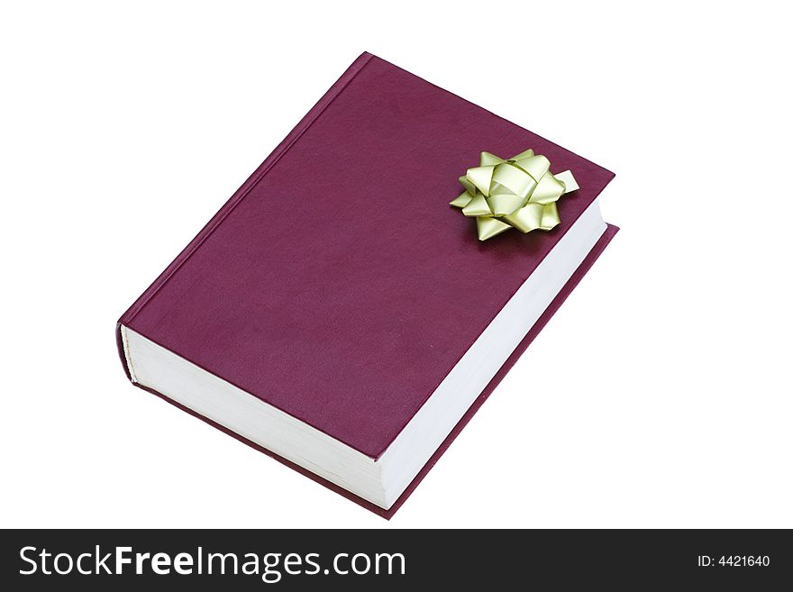 The red book in gift packing isolated on a white background. The red book in gift packing isolated on a white background