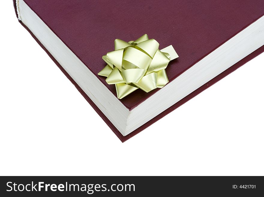 The red book in gift packing isolated on a white background