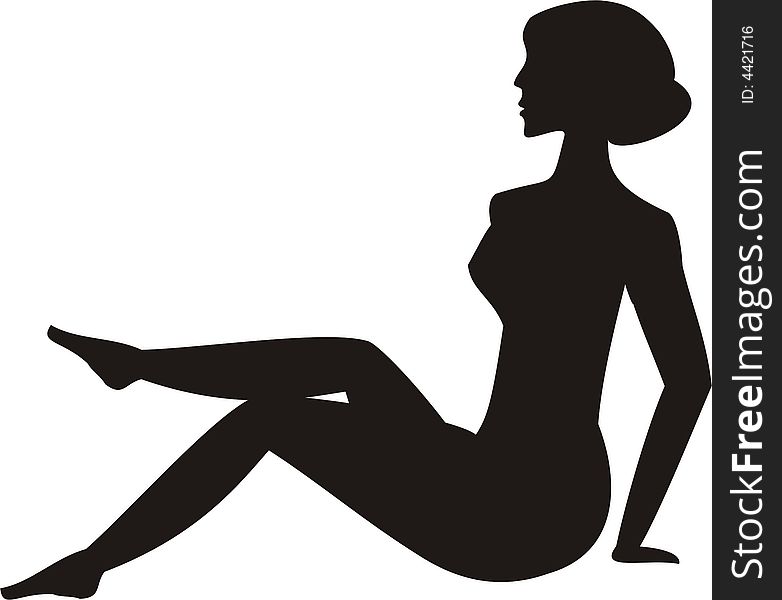 Silhouette, girl or woman, computer grafic. Silhouette, girl or woman, computer grafic