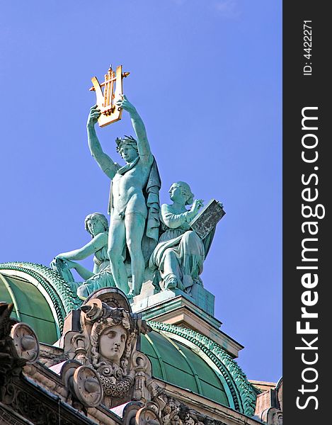 France, paris: Statue of Opera Garnier