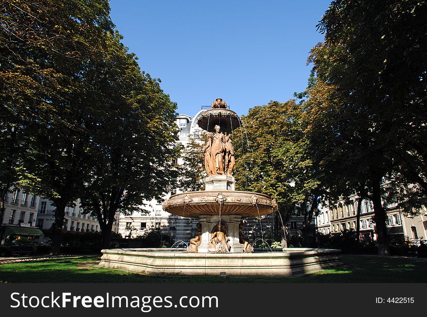 France, Paris: famous places, square Louvois in the second district of Paris. France, Paris: famous places, square Louvois in the second district of Paris