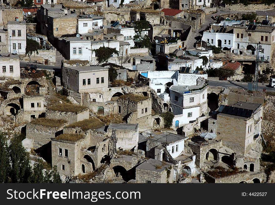 A small village in  Cappadocia, TURKEY. A small village in  Cappadocia, TURKEY