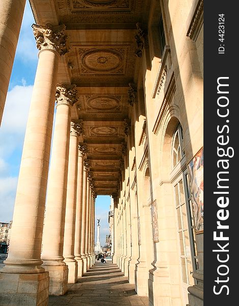 Big building in bordeax,huge pillars.historic building.