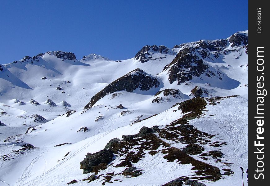 Photo of the mountain in the Austrian Alps (winter). Photo of the mountain in the Austrian Alps (winter)